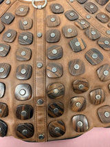 #72 YSL Mombasa Brown Leather with Wooden Studs