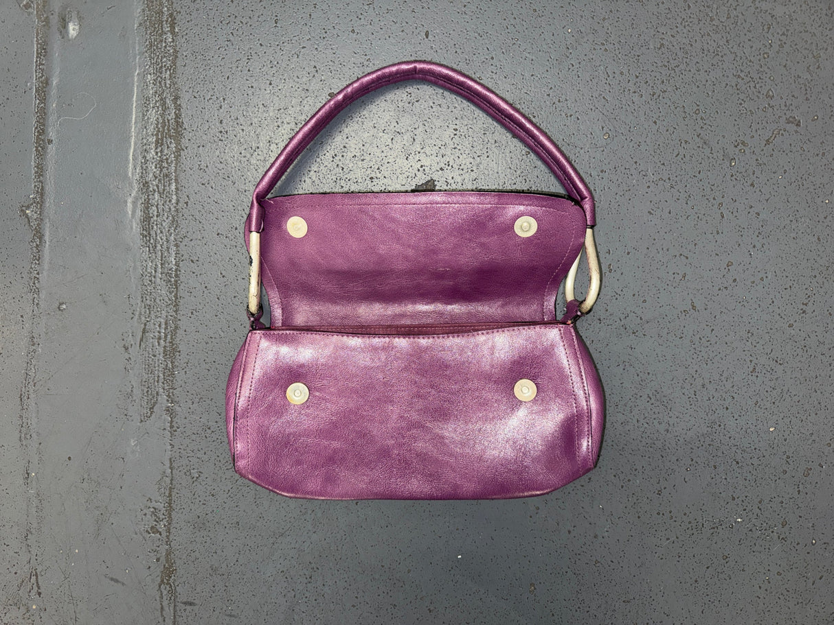 BUENO Purple Leather Shoulder Bag