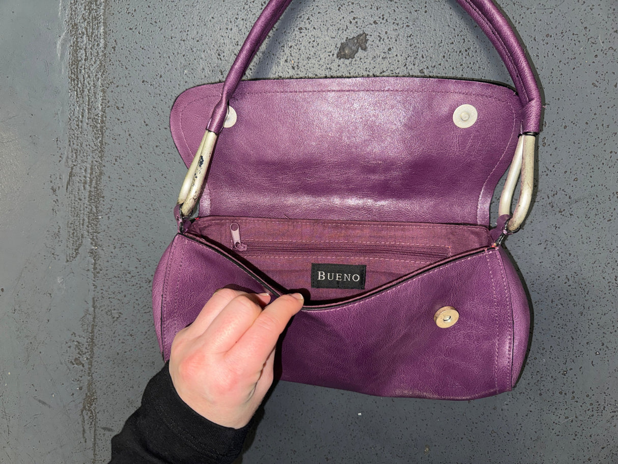 BUENO Purple Leather Shoulder Bag