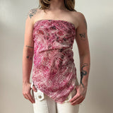 Italian Pink Paisley Asymmetrical Fairy Tube Top