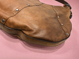 #72 YSL Mombasa Brown Leather with Wooden Studs