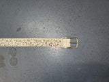 Beige and Silver Studded Suede Leather Belt