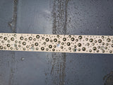 Beige and Silver Studded Suede Leather Belt