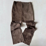 Italian Brown Suede Leather Skirt Pant Set