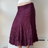 Italian Plum Fairy Ruffled Midi Skirt