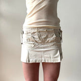 Diesel Cream Cargo Pleated Mini Skirt