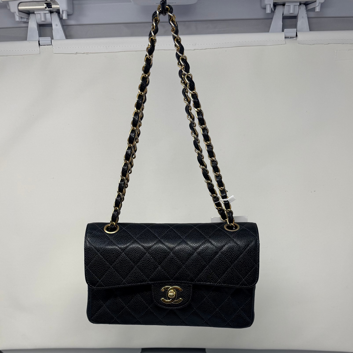 Chanel Double Flap Chain Black Caviar Leather