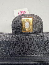 Chanel Double Flap Chain Black Caviar Leather