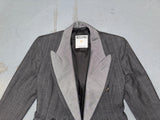 MOSCHINO Couture Deconstructed Gray and Pin Stripe Blazer