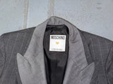 MOSCHINO Couture Deconstructed Gray and Pin Stripe Blazer