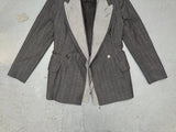 MOSCHINO Couture Deconstructed Gray and Pin Stripe Blazer
