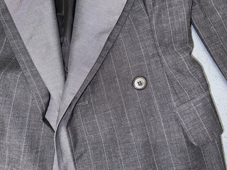 MOSCHINO Couture Deconstructed Gray and Pin Stripe Blazer
