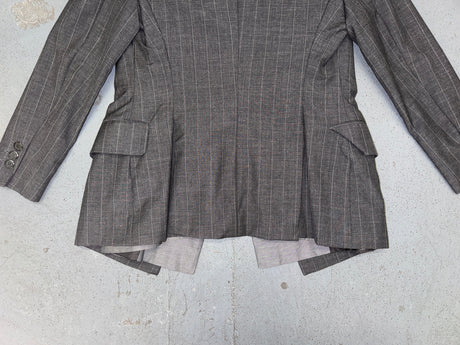 MOSCHINO Couture Deconstructed Gray and Pin Stripe Blazer