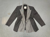 MOSCHINO Couture Deconstructed Gray and Pin Stripe Blazer