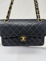 Chanel Double Flap Chain Black Caviar Leather