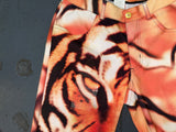 Tiger Print Sequin Flare Pants