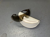 VERSACE Brown Shield Sunglasses with Silver Detail