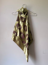 Green printed Upcycled tie top