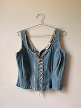 Denim corset top