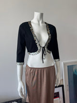 I.N.C. Black 3/4 Sleeve Cardigan with Capiz Shells Sz M