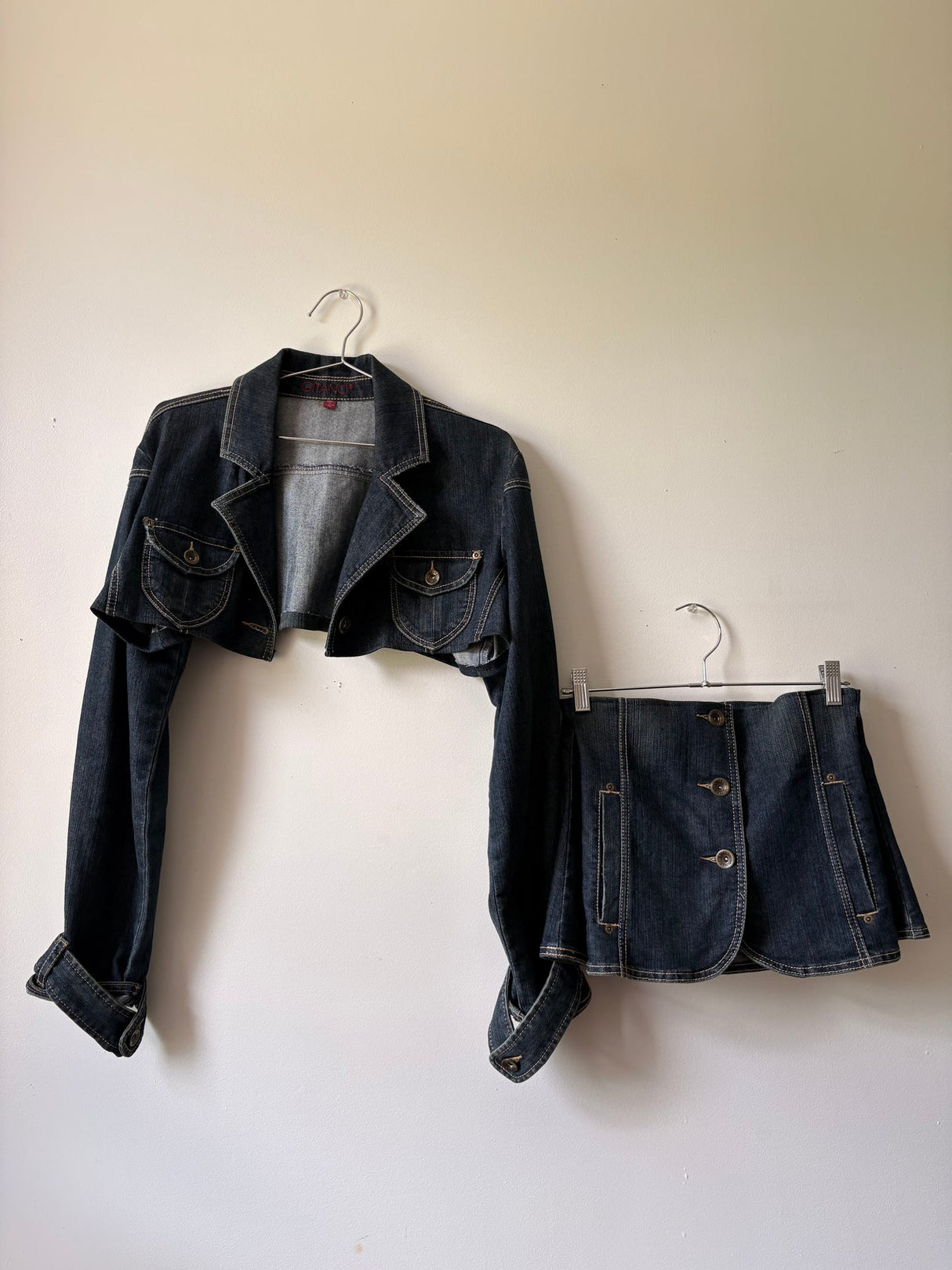 Upcycled vintage denim set