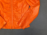WILSON'S LEATHER Orange Ruched Leather Jacket