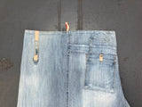 MARITHE FRANCOIS GIRBAUD Light Blue Denim Cargo Midi Skirt