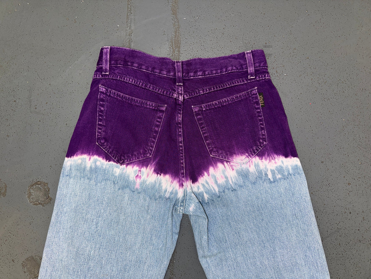FENDI Purple Tie Dye Jeans