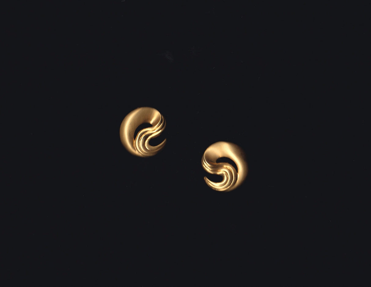 Matte Gold Large Swirl Earrings