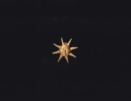 Gold Matte Sun Smiling Pin