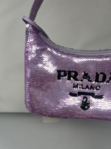 Prada Re-Edition 2000 Purple Sequin Paillettes Bag (comes in original box)