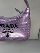 Prada Re-Edition 2000 Purple Sequin Paillettes Bag (comes in original box)