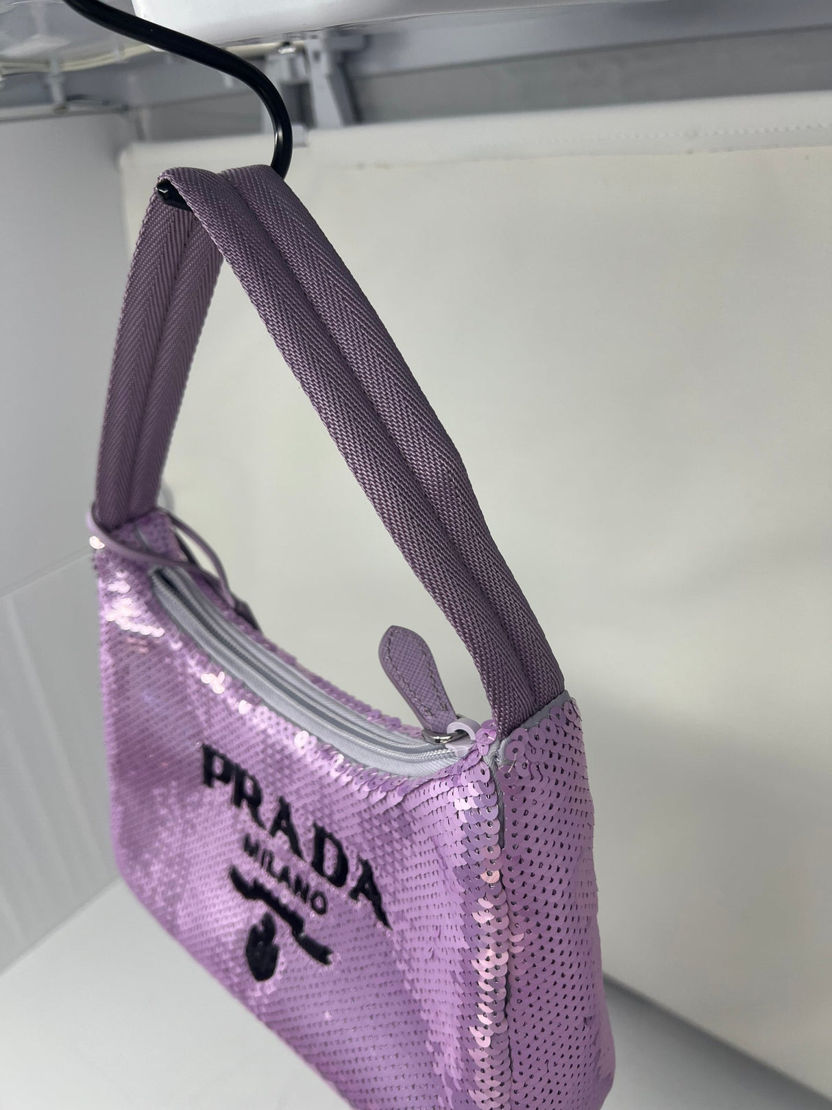 Prada Re-Edition 2000 Purple Sequin Paillettes Bag (comes in original box)