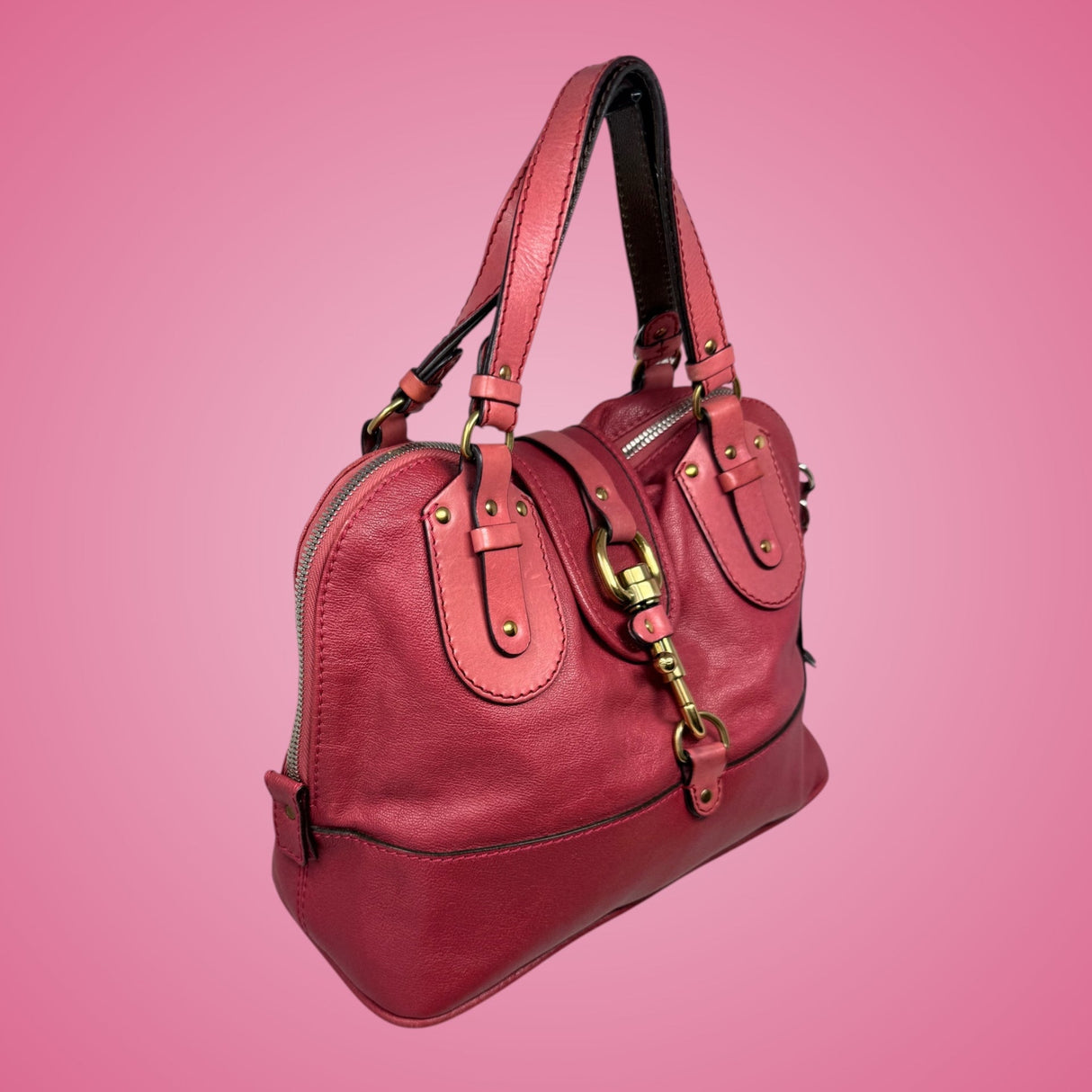 Chloe Pink Leather Kerala Top Handle Bag
