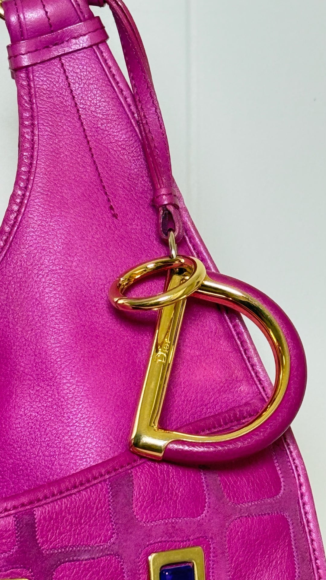 Christian Dior Jeweled Pink Leather Hobo Bag