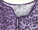 MOSCHINO Purple Leopard Print Cardigan
