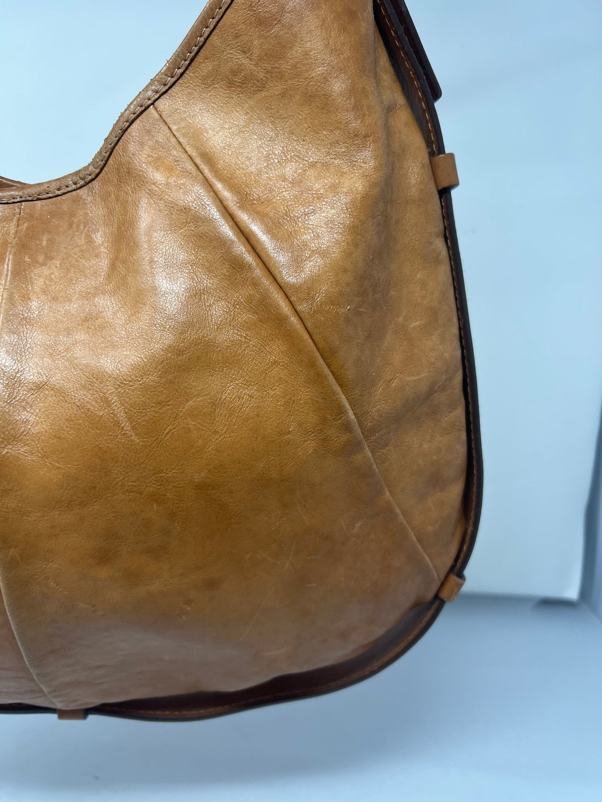 YSL Mombasa Brown Leather Shoulder Bag