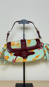 Christian Dior by John Galliano Paisley Canvas Shoulder Bag
