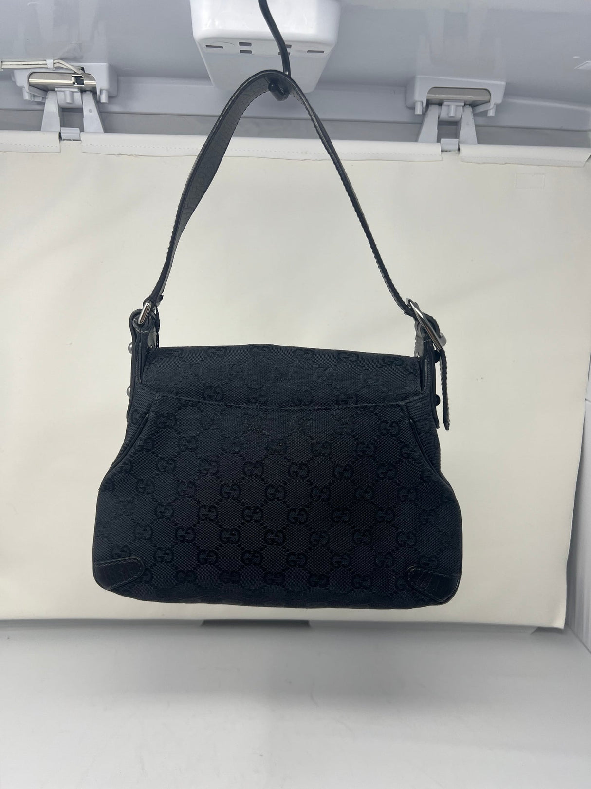 Gucci Black GG Canvas Horsebit Chain