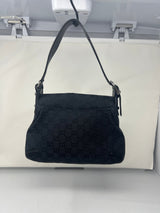 Gucci Black GG Canvas Horsebit Chain