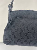 Gucci Black GG Canvas Horsebit Chain