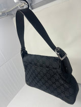 Gucci Black GG Canvas Horsebit Chain