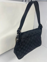 Gucci Black GG Canvas Horsebit Chain