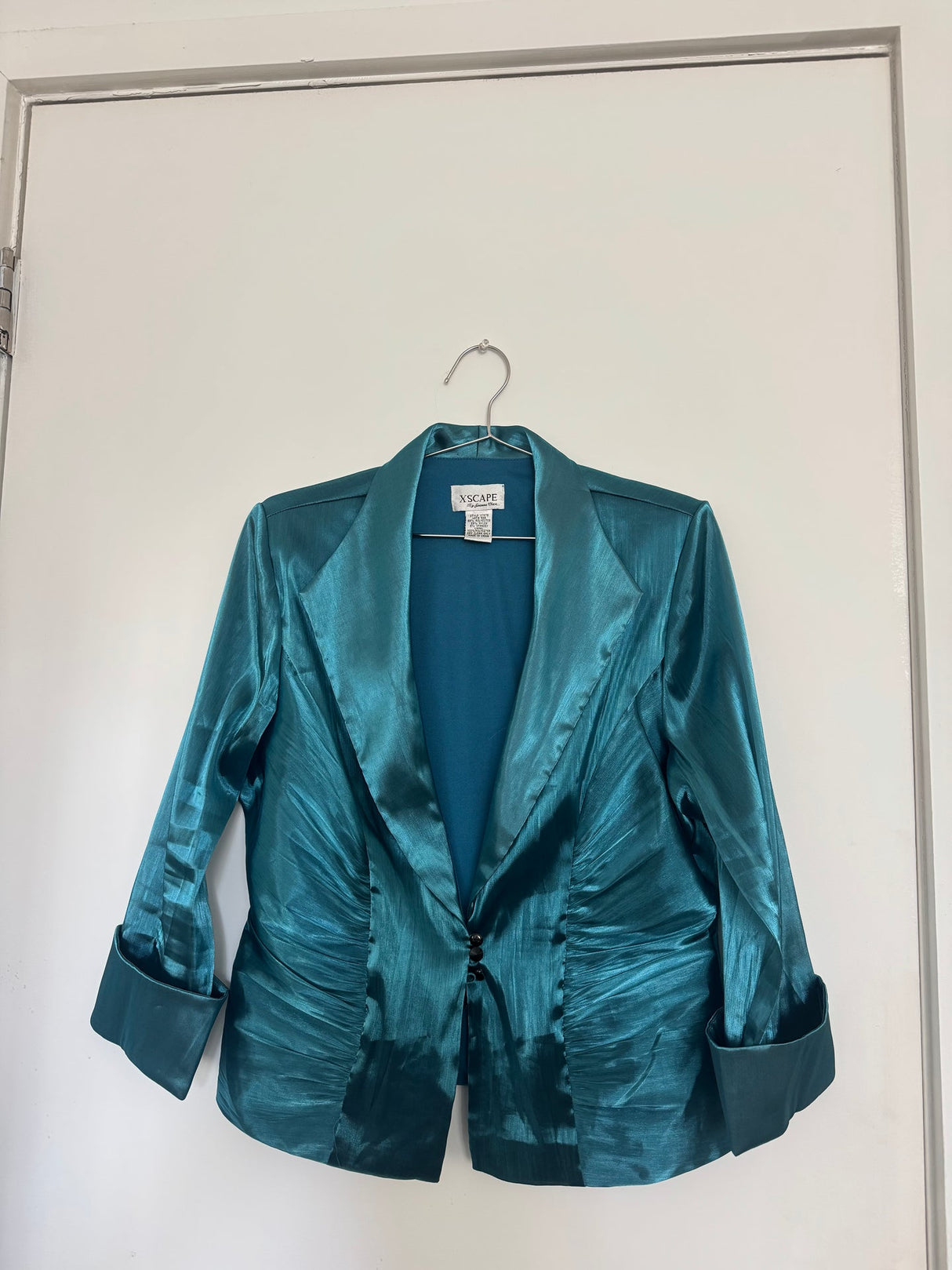 Teal textured blazer