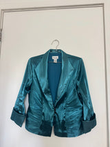 Teal textured blazer