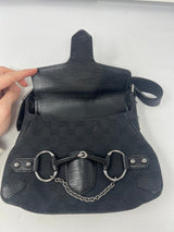 Gucci Black GG Canvas Horsebit Chain