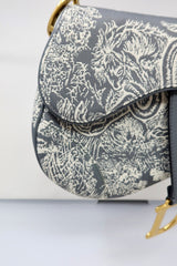Dior grey toile saddle bag 2