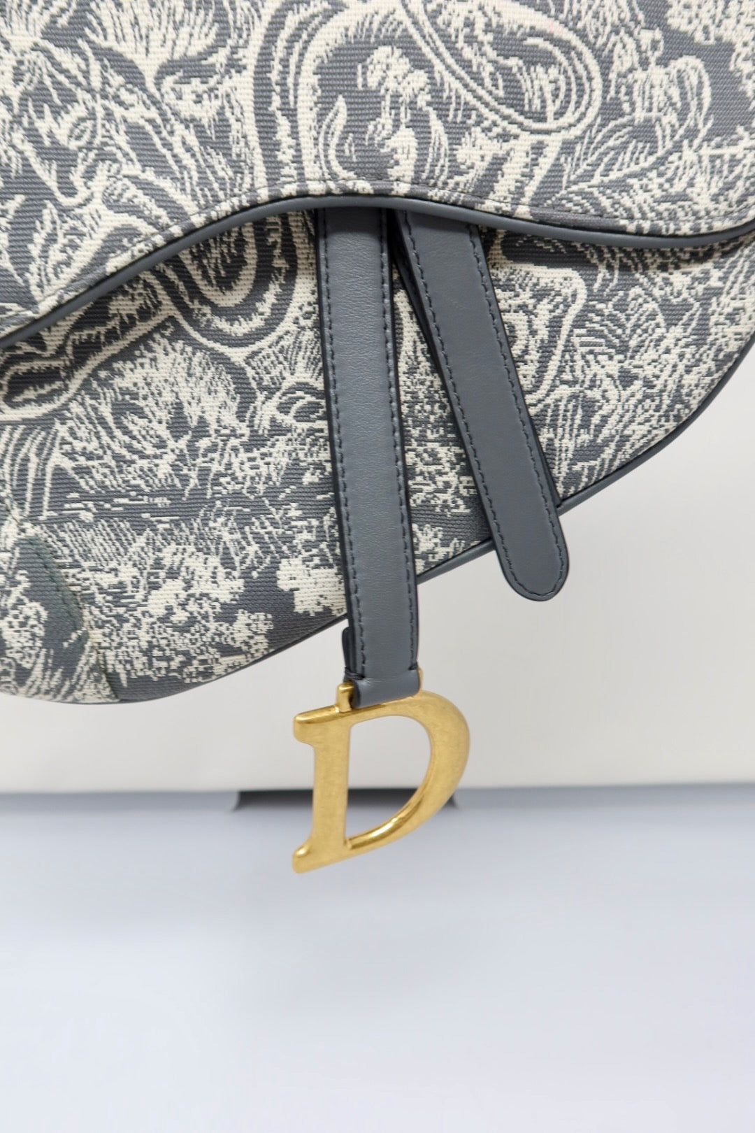 Dior grey toile saddle bag 2