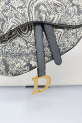 Dior grey toile saddle bag 2