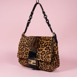 Fendi Mamma Baguette Leopard Print Pony Hair